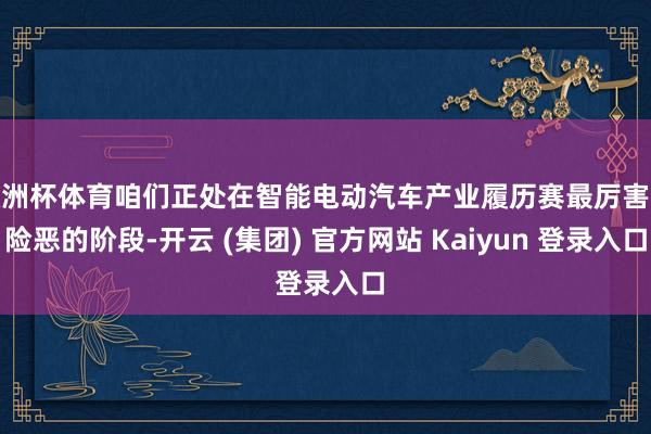 欧洲杯体育咱们正处在智能电动汽车产业履历赛最厉害最险恶的阶段-开云 (集团) 官方网站 Kaiyun 登录入口
