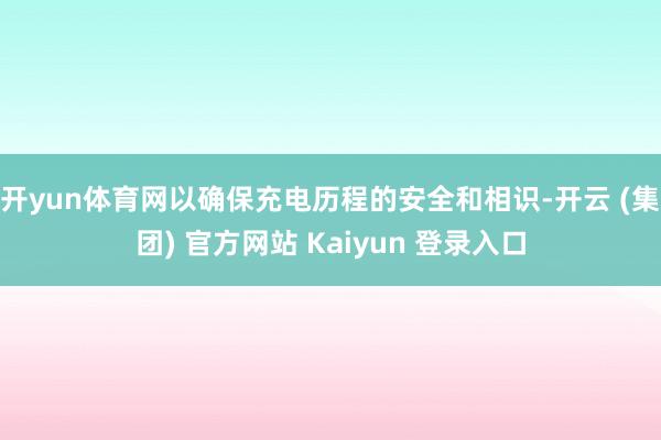 开yun体育网以确保充电历程的安全和相识-开云 (集团) 官方网站 Kaiyun 登录入口