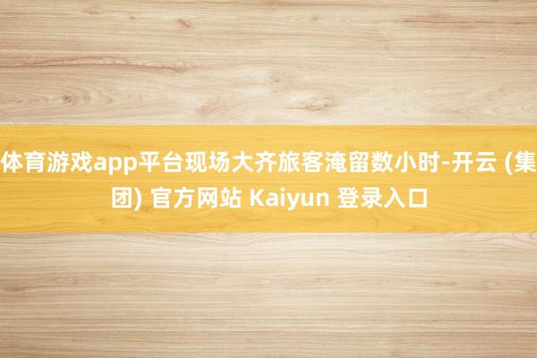 体育游戏app平台现场大齐旅客淹留数小时-开云 (集团) 官方网站 Kaiyun 登录入口