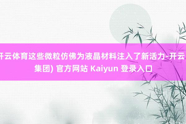开云体育这些微粒仿佛为液晶材料注入了新活力-开云 (集团) 官方网站 Kaiyun 登录入口