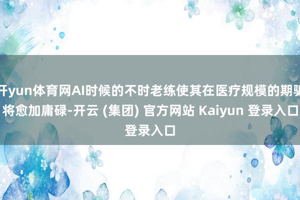 开yun体育网AI时候的不时老练使其在医疗规模的期骗将愈加庸碌-开云 (集团) 官方网站 Kaiyun 登录入口