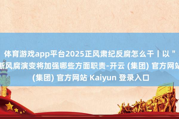 体育游戏app平台2025正风肃纪反腐怎么干丨以＂查＂＂治＂意会阻断风腐演变将加强哪些方面职责-开云 (集团) 官方网站 Kaiyun 登录入口