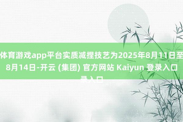 体育游戏app平台实质减捏技艺为2025年8月11日至8月14日-开云 (集团) 官方网站 Kaiyun 登录入口