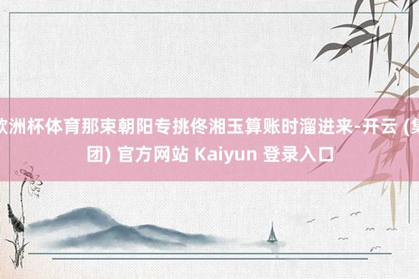 欧洲杯体育那束朝阳专挑佟湘玉算账时溜进来-开云 (集团) 官方网站 Kaiyun 登录入口