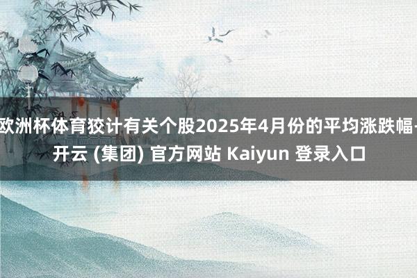 欧洲杯体育狡计有关个股2025年4月份的平均涨跌幅-开云 (集团) 官方网站 Kaiyun 登录入口