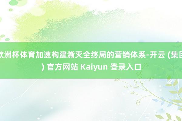 欧洲杯体育加速构建澌灭全终局的营销体系-开云 (集团) 官方网站 Kaiyun 登录入口
