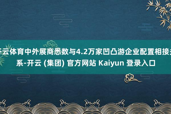 开云体育中外展商悉数与4.2万家凹凸游企业配置相接关系-开云 (集团) 官方网站 Kaiyun 登录入口
