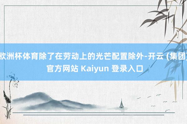 欧洲杯体育除了在劳动上的光芒配置除外-开云 (集团) 官方网站 Kaiyun 登录入口