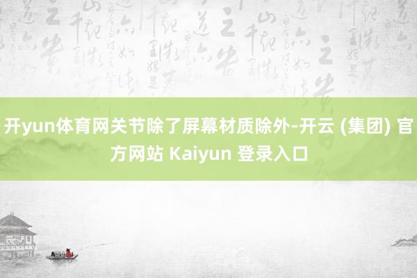 开yun体育网关节除了屏幕材质除外-开云 (集团) 官方网站 Kaiyun 登录入口