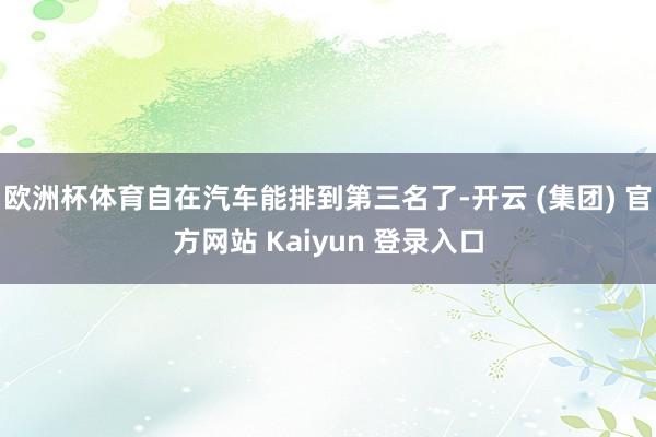 欧洲杯体育自在汽车能排到第三名了-开云 (集团) 官方网站 Kaiyun 登录入口