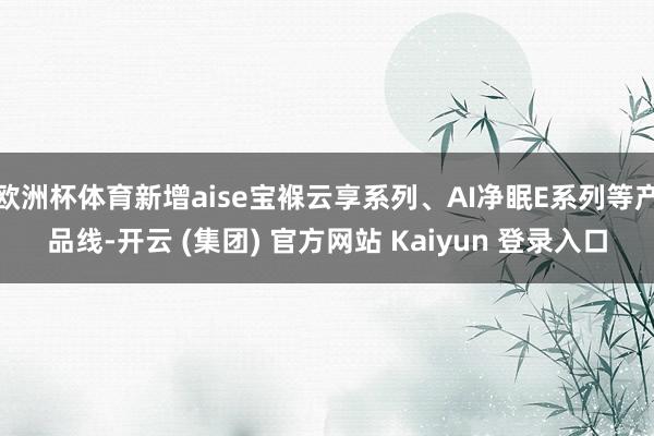 欧洲杯体育新增aise宝褓云享系列、AI净眠E系列等产品线-开云 (集团) 官方网站 Kaiyun 登录入口