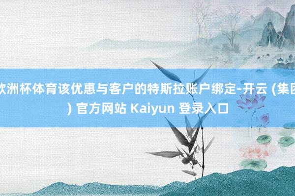欧洲杯体育该优惠与客户的特斯拉账户绑定-开云 (集团) 官方网站 Kaiyun 登录入口