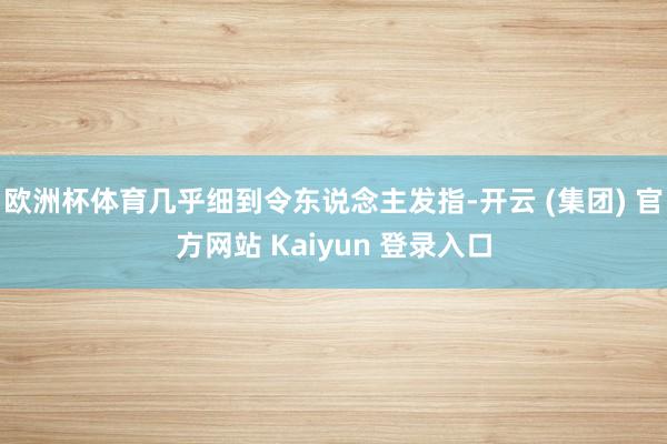 欧洲杯体育几乎细到令东说念主发指-开云 (集团) 官方网站 Kaiyun 登录入口