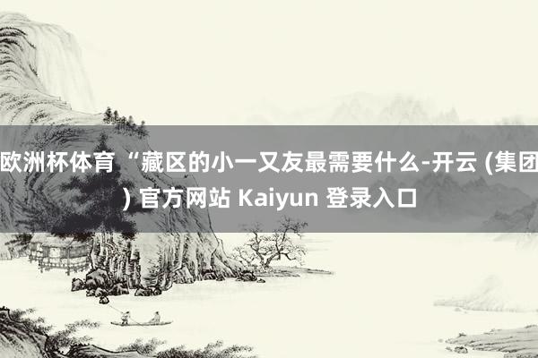 欧洲杯体育 “藏区的小一又友最需要什么-开云 (集团) 官方网站 Kaiyun 登录入口