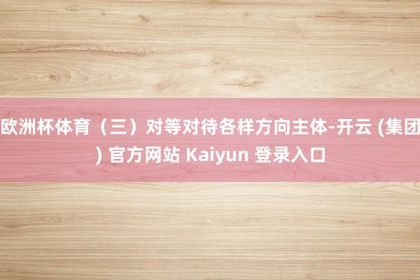 欧洲杯体育　　（三）对等对待各样方向主体-开云 (集团) 官方网站 Kaiyun 登录入口