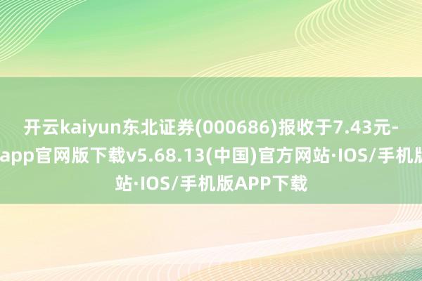 开云kaiyun东北证券(000686)报收于7.43元-kai云体育app官网版下载v5.68.13(中国)官方网站·IOS/手机版APP下载