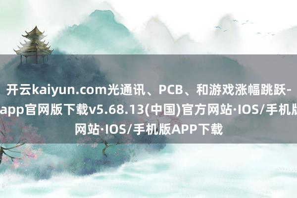 开云kaiyun.com光通讯、PCB、和游戏涨幅跳跃-kai云体育app官网版下载v5.68.13(中国)官方网站·IOS/手机版APP下载