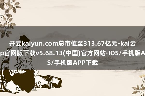 开云kaiyun.com总市值至313.67亿元-kai云体育app官网版下载v5.68.13(中国)官方网站·IOS/手机版APP下载