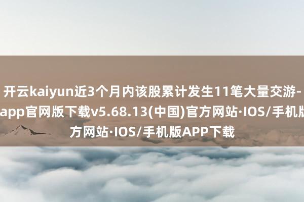 开云kaiyun近3个月内该股累计发生11笔大量交游-kai云体育app官网版下载v5.68.13(中国)官方网站·IOS/手机版APP下载